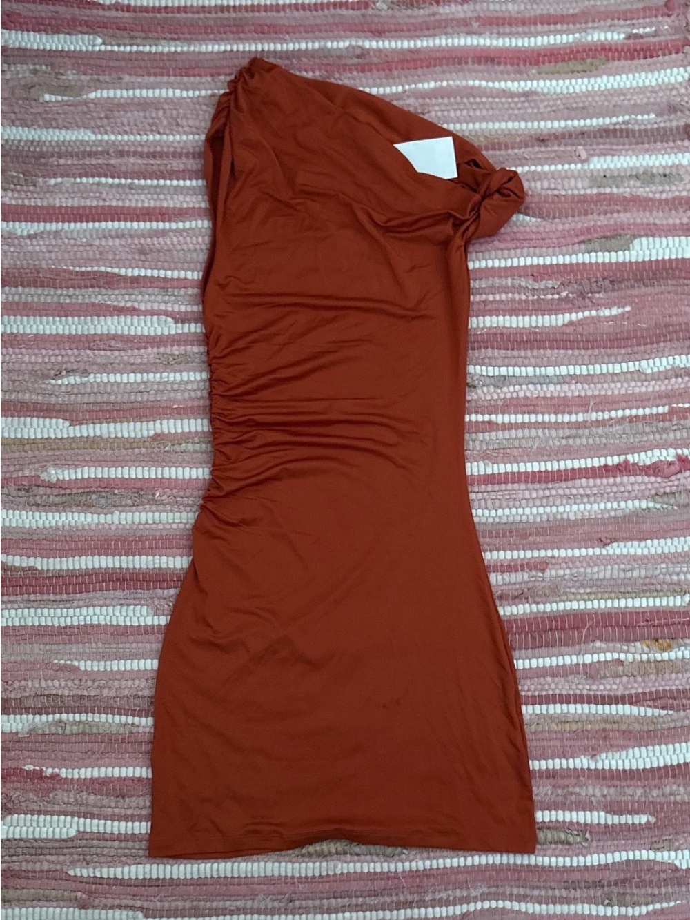 H&M One-Shoulder Rust Orange Bodycon Dress